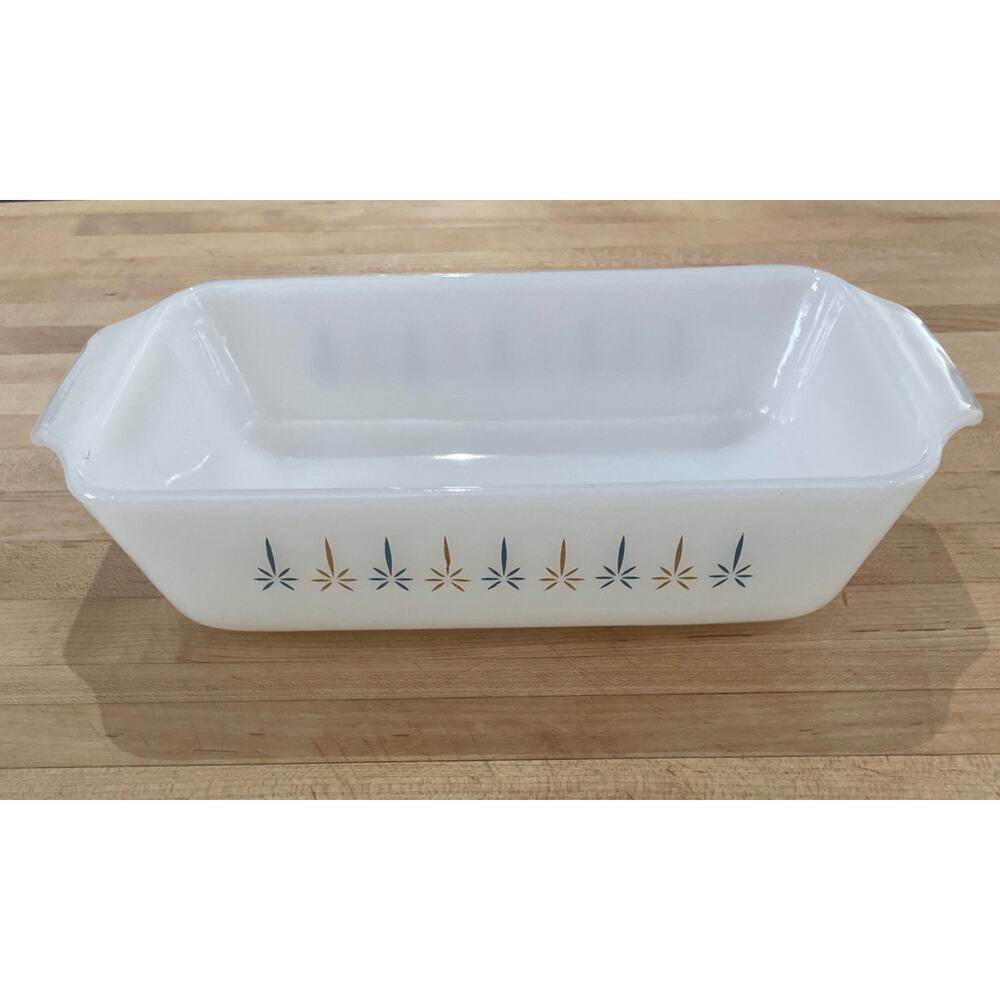 Vintage Fire King Anchor Hocking Candle Glow Loaf Bread Pan